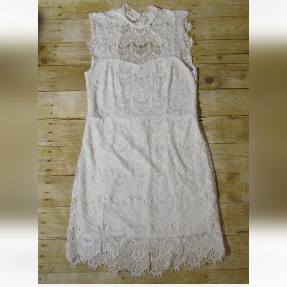 Free People XS White Lace Daydreamer Open Back Dress - Picture 3 of 5